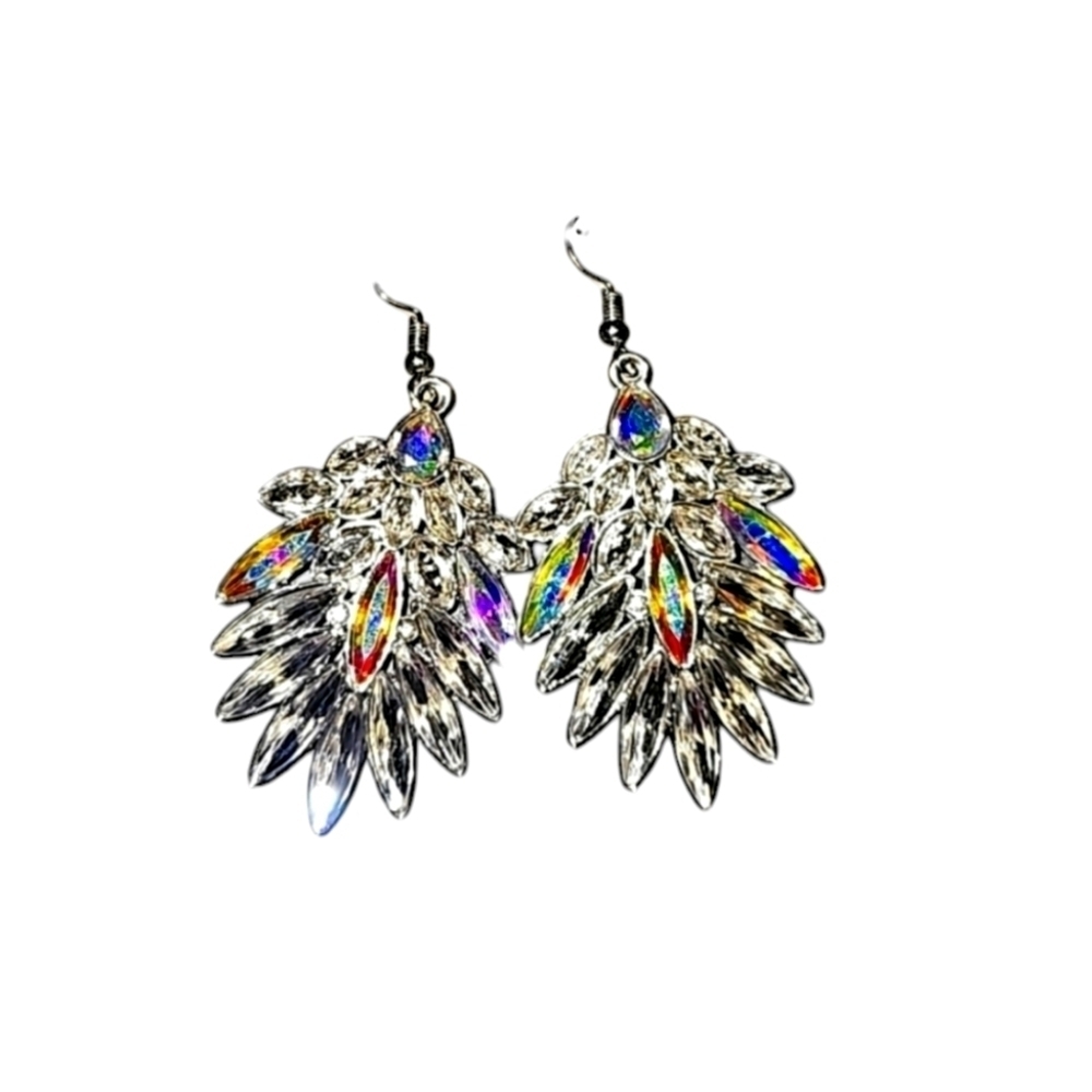 Iridescent fishhook Earrings - Picture 3 of 3